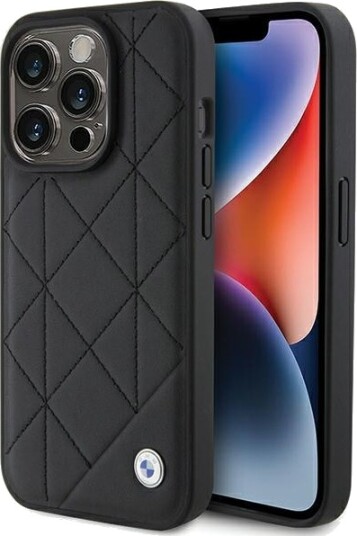 BMW Leather Quilted case for iPhone 15 Pro Max Black