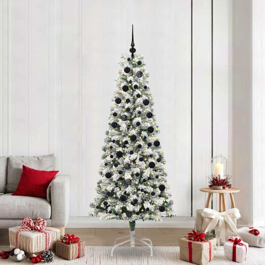  Kunstig sammensatt juletre med LED  stripelys 210 cm PVC