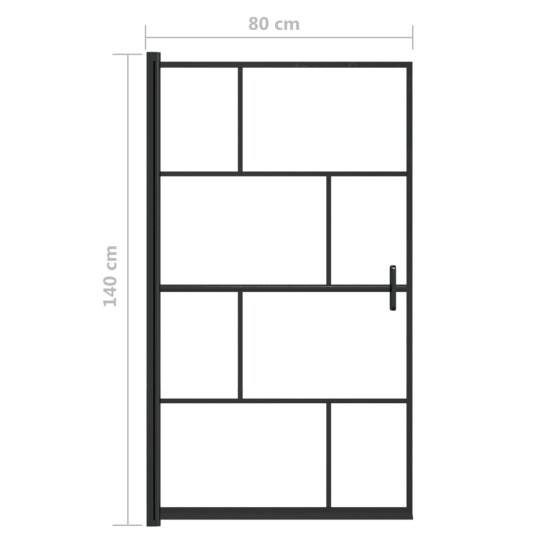 Dusjdør ESG 80x140 cm svart