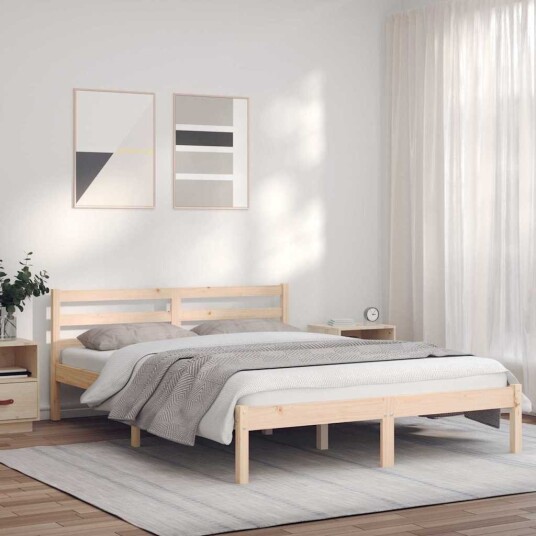 vidaXL Sengestamme Naturlig 208,5 x 157,5 x 69,5 cm Massiv furu