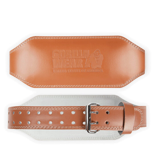 6 Inch Padded Leather Belt, brown, xxlarge/xxxlarge