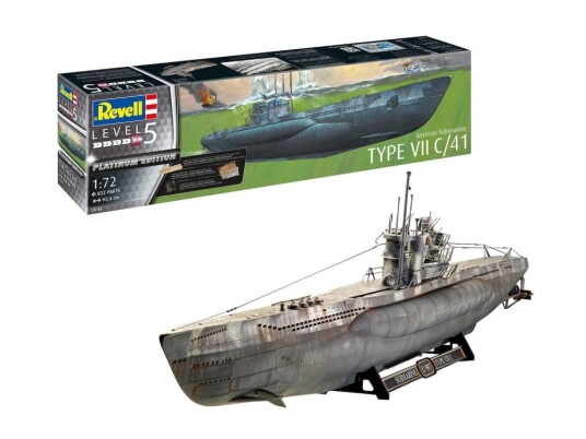 Revell Type VII C/41 1/72 Tysk Ubåt Modellsett Platinum Edition Revell Type VII C/41 1/72 Tysk Ubåt Modellsett Platinum Edition