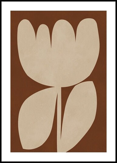 Beige Blossom Shapes Plakat Plakat / 50x70cm