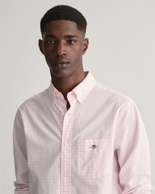 Smårutete poplinskjorte i regular fit LIGHT PINK XXL