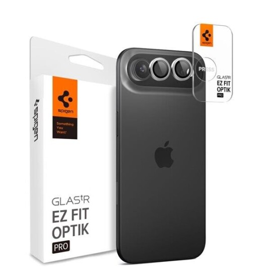 Spigen Glas.tR EZ Fit Optik Pro Skjermbeskytter 2-Pack Sølv for iPhone Air