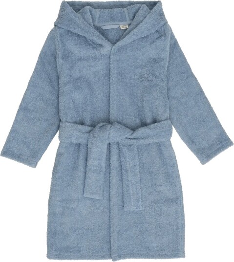 Pippi Hooded Bath Robe DUSTY BLUE 98\104