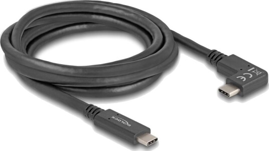 Delock Usb 5 Gbps-Kabel Usb Type-C Hann Til Usb Type-C Hann Vinklet Venstre/Høyre 2 M 4K Pd 60 W Med E-Marker