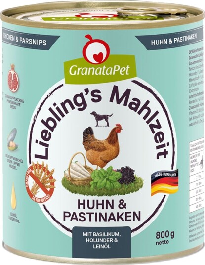 Granatapet Liebling'S Måltid 12 X 800 G Kylling Med Pastinakk Basilikum Hyllebær Og Linfrøolje