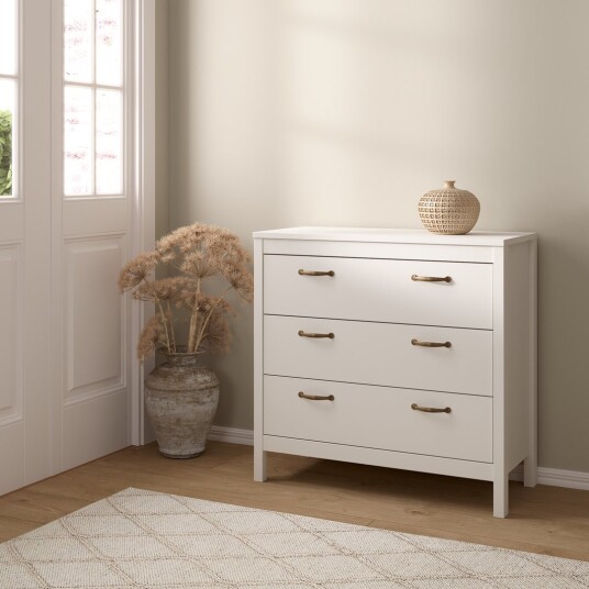 LIND LEONA KOMMODE HVIT 3 SKUFFER 80X38X82