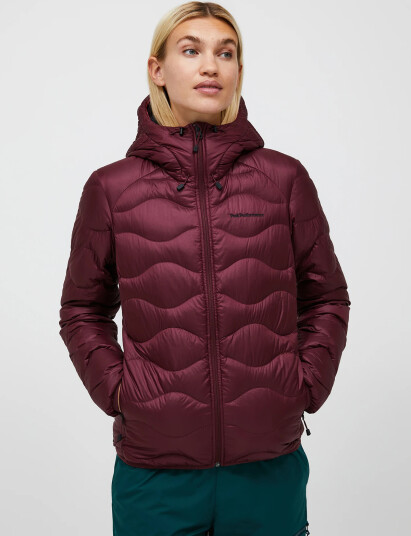 Peak Performance Helium Down Hood Jacket Women Burgunder M