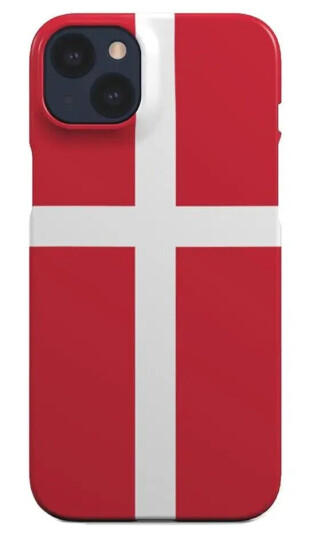 EIDERWOOD iPhone 14 Hård Plastik Mobil Cover - Danmarks Flag