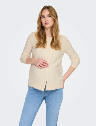 Only Maternity Olmcapucine Ls O-Neck Pullover Knt - Cream - XL