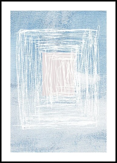 White Linear Patterns With Geometric Design Poster Plakat / 40x50cm