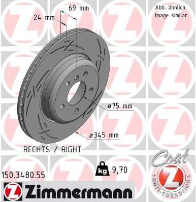 Bremseskive ZIMMERMANN 150.3480.55