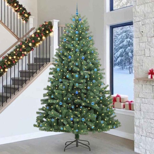 Kunstig sammensatt juletre grønn 300 cm PVC og metall