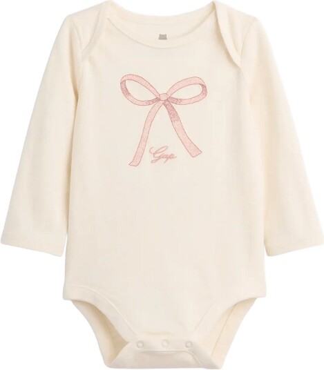 GAP Baby Organic Cotton Graphic Bodysuit PINK BOW 74/80