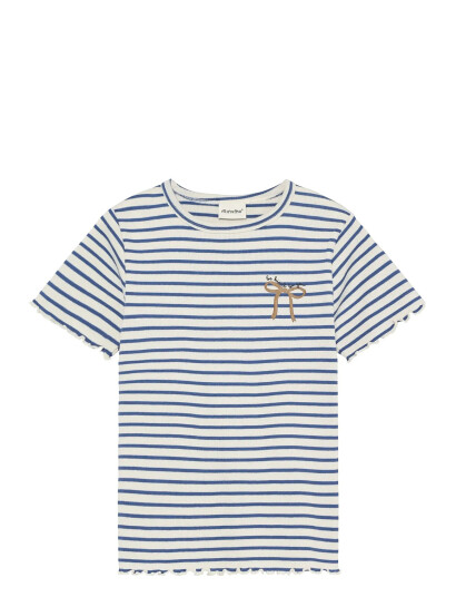 Minymo T Shirt Ss Rib Blue 104 Minymo T Shirt Ss Rib Blue 104