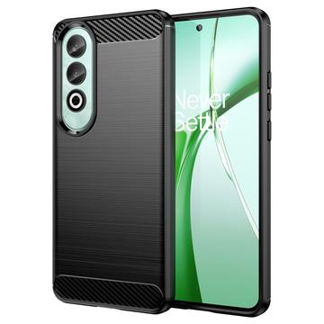 OnePlus Nord CE4 Børstet TPU Deksel Karbonfiber Svart