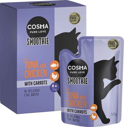 Cosma Smoothies Kattesnacks Tunfisk Kylling & Gulrot 6x50g