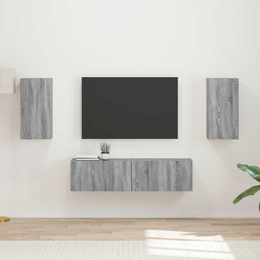 TV benksett 4 pcs Grå Sonoma Konstruert tre TV benksett 4 pcs Grå Sonoma Konstruert tre