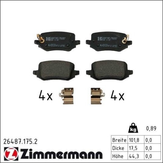 Bremseklosser ZIMMERMANN 26487.175.2