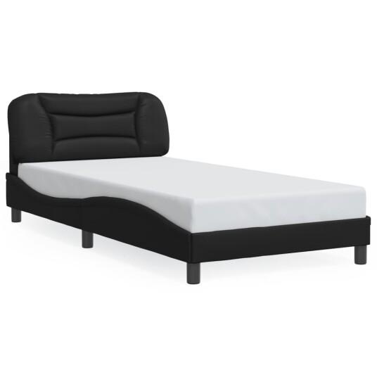 Sengeramme med LED-lys svart 100x200 cm kunstig lær 8721012356283