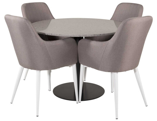 Venture Design Razzia & Comfort spisegruppe Grå/grå 4 st stoler & bord 106 cm