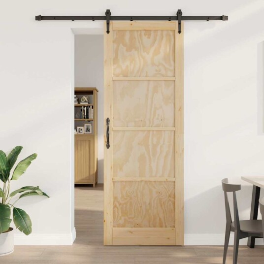 vidaXL Skyvedør med Utstyr Sett 83x232 cm Solid Furu