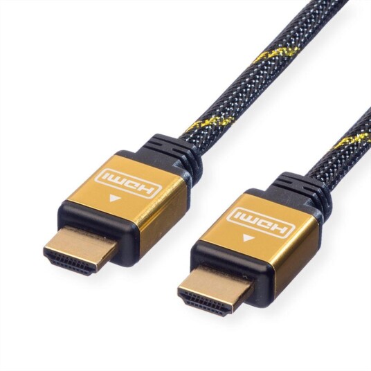Roline HDMI Gold Kabel 5m med Ethernet Type A - Høyhastighets Roline HDMI Gold Kabel 5m med Ethernet Type A - Høyhastighets