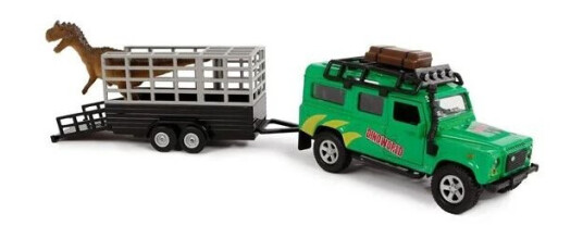 Kids Globe Die-cast Land Rover with Dino trailer 29cm Kids Globe Die-cast Land Rover with Dino trailer 29cm