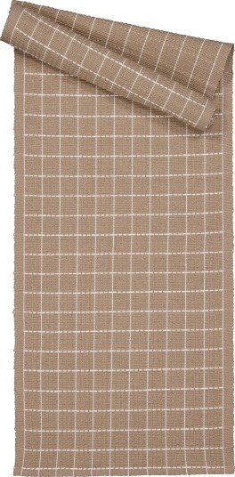 Noble House Runner Check Khaki Green 35X110 - COBBLESTONE - 35X110 cm