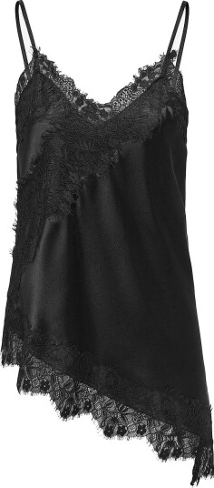 Only Bluse Onlindona Strap Satin Lace Top Wvn Svart