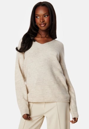 VERO MODA Vmcrewlefile V-Neck Blouse Beige/Grey S