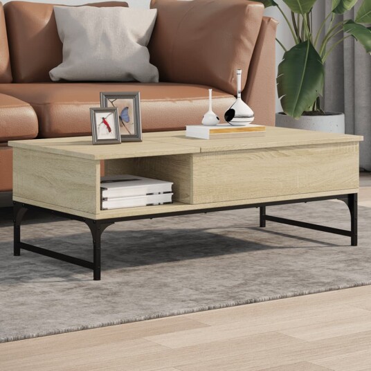  Salongbord sonoma eik 100x50x35 cm konstruert tre og metall 8721012479319