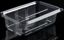 Plastbæger Catersource 750 Ml 97X165x55 Mm Firkantet Hængslet Låg Rpet Klar   100 Stk.