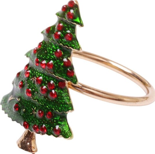 Christiania Glasmagasin Christmas Collection Serviettringer Juletre 4pk Grønn Christiania Glasmagasin Christmas Collection Serviettringer Juletre 4pk Grønn