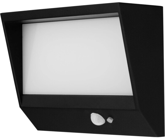 Kinkiet Rev Led Solvegglampe Lumus 110 Lm Alu Svart Med Bevegelsessensor 2022001300