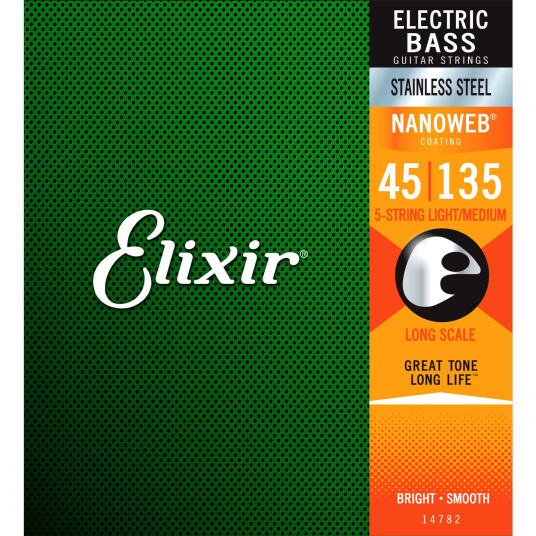 Elixir Nanoweb Stainless Steel 5str Bass 045-135 14782