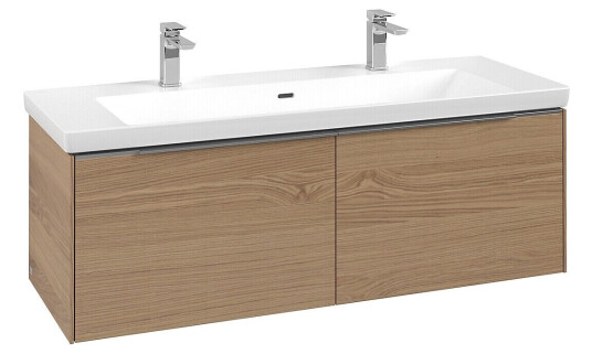 Villeroy & Boch  Subway 3.0 Servantskap m/2 skuffer 1272x429x478 mm Nordisk Eik