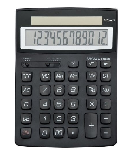 Maul Eco 950, Lomme, Grunnleggende, 12 Siffer, 1 Linjer, Solenergi, Svart Maul Eco 950, Lomme, Grunnleggende, 12 Siffer, 1 Linjer, Solenergi, Svart