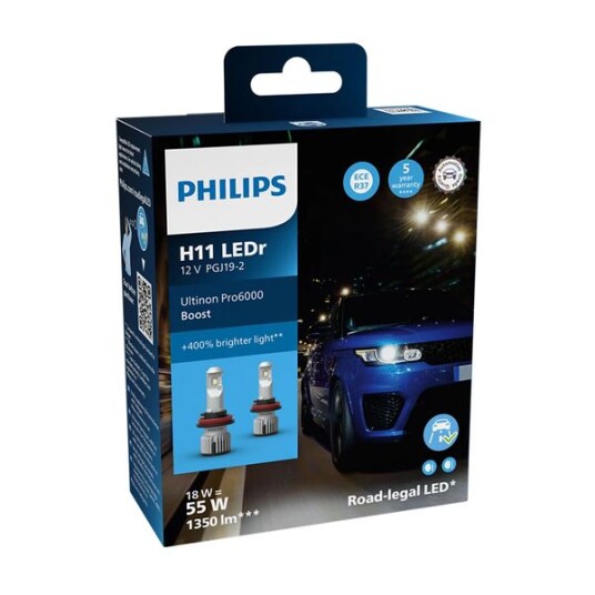 LED konvertering Philips Ultinon Pro6000 Boost ECE R37 H11