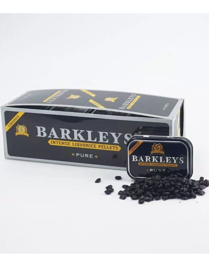 12 stk Barkleys Liquorice Pellets Pure   Intense Små Lakrisdrops   Hel Eske