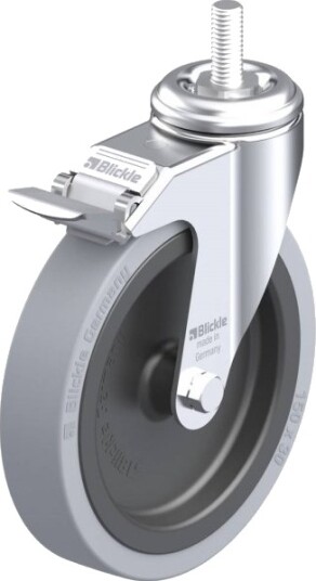 Blickle 310433 Lkra-Vpa 150G-Fi-Gs12 Styrehjul Med Brems, Hjuldiameter 150 Mm, Bæreevne (Maks.) 110 Kg, 1 Stk