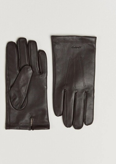 Gant Cashmere Lined Leather Glove Deep Brown Gant Cashmere Lined Leather Glove Deep Brown