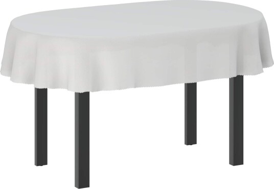 vidaXL Bordduk Oval Hvit 130 x 180 cm