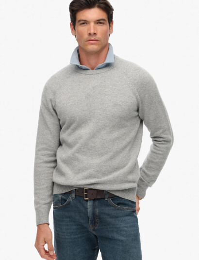 Superdry Wool Blend Jumper - Grey - XXL Superdry Wool Blend Jumper - Grey - XXL