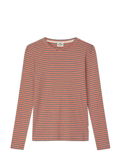 Mads Nørgaard 2X2 Cotton Stripe Talino Tee L/S Red 104