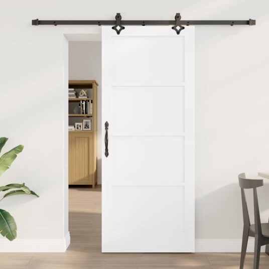 vidaXL Glide Dør med Hardware Sett Hvit 83x202 cm Solid Furu