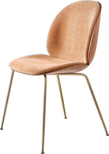 Gubi Beetle Spisestol Finérskall Belsuede Spesial FR 132 med Ben i Antikk Messing