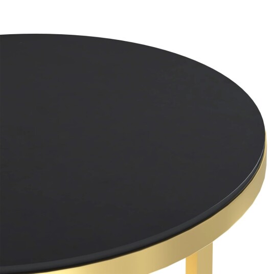 vidaXL Sidebord gull og svart 45 cm herdet glass